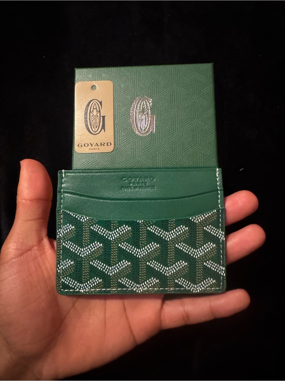 Goyard Forest Green Card holder